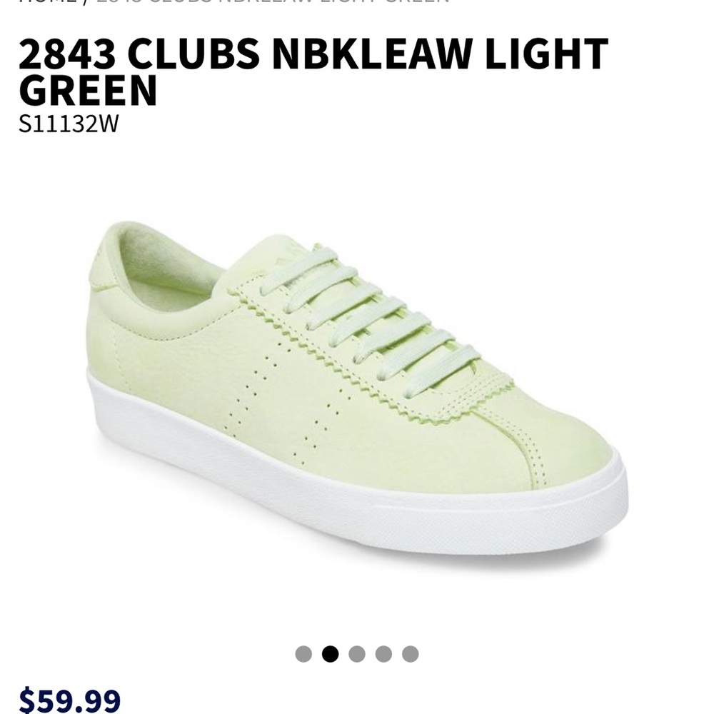 Superga Light Green Leather Low-Top Sneakers